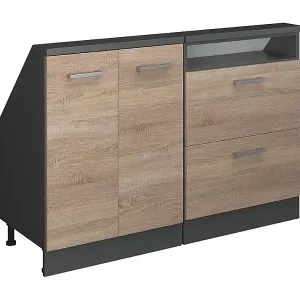 Expressversand Küchenschrank für Dachschrägen sonoma 120x46x81.6 r-line