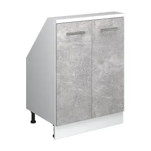 Küchenschrank für Dachschrägen beton 60x46x81.6 r-line Neu Im Sortiment