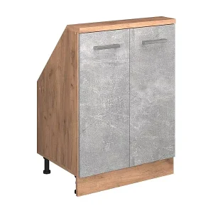 Küchenschrank für Dachschrägen beton 60x46x81.6 r-line Nur Heute