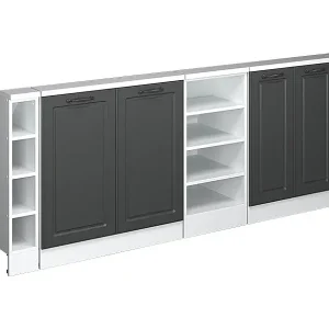 Küchenschrank für Dachschrägen anthrazit landhaus 210x46x81.6 r-line Direkt Vom Hersteller