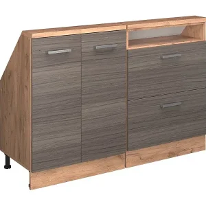 Küchenschrank für Dachschrägen edelgrau 120x46x81.6 r-line Kostenfreie Lieferung