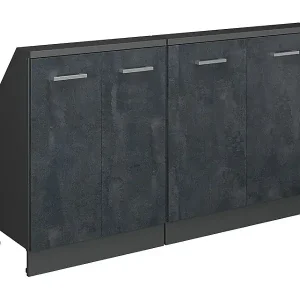 Aktuell Küchenschrank für Dachschrägen schwarz beton 140x46x81.6 r-line