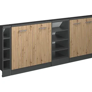 Küchenschrank für Dachschrägen artisan-eiche 210x46x81.6 r-line Letzte Chance