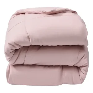 Leichte Bettdecke für 2 Personen - 220 x 240 cm - 180 g/m² - Sojafaser - Pfirsichhaut-Feeling - Rosa - THERMO CONTROL Kracherpreis