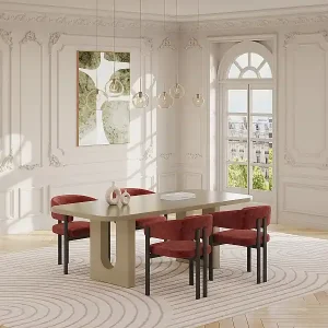 2er-Set Stühle aus Stoff und schwarzem Metall - Terracotta - CIBARO Rabatt