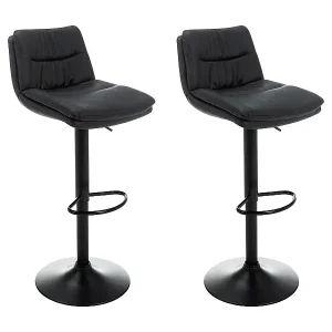 Barhocker 2er-Set - Kunstleder & Metall - Schwarz - KADERINA Gratis Versand