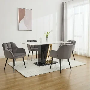 Top-Preis Stuhl 2er-Set - Samt & Metall - Grau - PEGAvon Pascal MORABITO