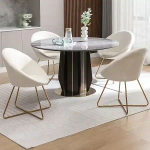 Top-Preis Stuhl - Bouclé-Stoff & goldfarbenes Metall - Weiß - BURBAN