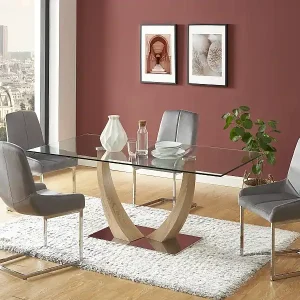 Angebot Stuhl 2er-Set - Samt & Metall - Grau - BERLONA