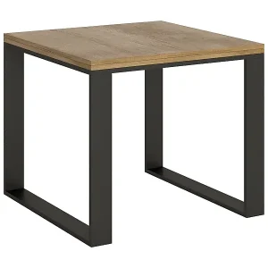 Sale Ausziehtisch 90x90/180 cm Tecno Libra Eiche Natur mit Eisenrahmen aus Anthrazit