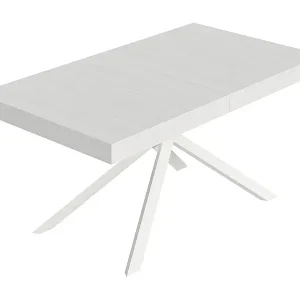 Kostenfreie Lieferung Niket ausziehbarer Tisch 160/244x80 cm, Esche weiß mit weißen Beinen