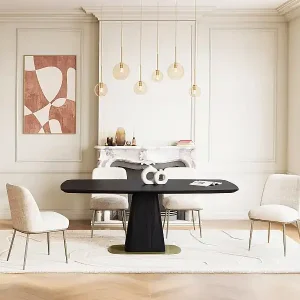 Angebot 2er-Set Stühle aus Stoff und vergoldetem Metall - Creme - DYLORA