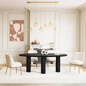 Wochenendangebot Esstisch 8 Personen - Eschenfurnier - Schwarz - FALYN