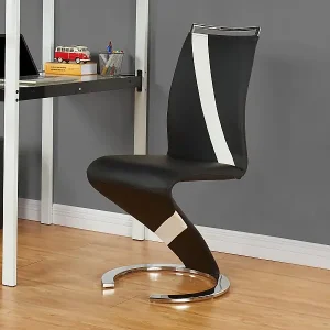 Bestseller Stuhl Freischwinger 6er-Set - Kunstleder - Schwarz & Weiß - TWIZY