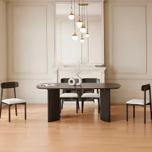 Top-Preis Stuhl 2er-Set - Bouclé-Stoff & Mangoholz - Weiß - TAMENIA von Maison Céphy