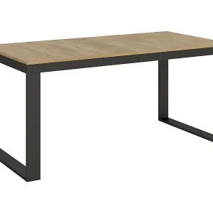 Garantierte Lieferung Ausziehtisch 180/440x90 cm Tecno Evolution Eiche Natur Gestell und Füße Anthrazit