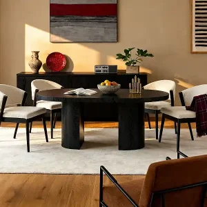 Ausverkauf 2er-Set Stühle - Boucléstoff & schwarzes Kautschukholz - Weiß - ZELVYN