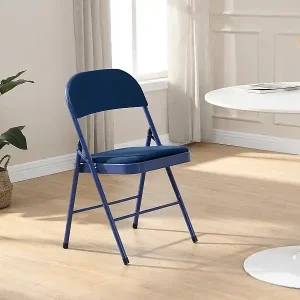 Angebot Klappstuhl 2er-Set - Samt & Metall - Blau - ORTENSIA