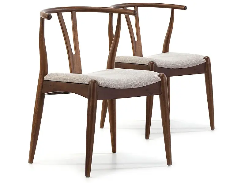 Stuhl-set 2er Rustic Nussbaum Farbe Top-Preis