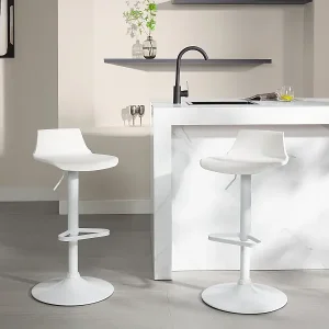 Barhocker höhenverstellbar - Polypropylen - Weiß - CALAS Begrenztes Angebot