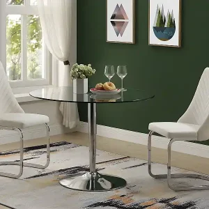 Top-Angebot Esstisch rund - Sicherheitsglas & Metall - NOLAN