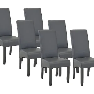 Versand Am Gleichen Tag Stuhl 6er-Set - Kunstleder - Grau - ROVIGO