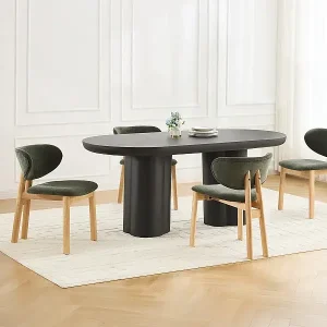 2er-Set Stühle - Stoff und Gummiholz - Grün - FALDRA Ausverkauf