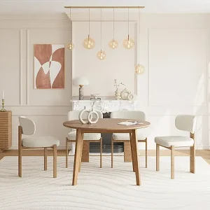 Ausziehbarer Esstisch für 4 bis 8 Personen mit Eichenfurnier - Natur - MARIZEL Sale