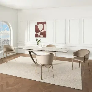 Top-Angebot 2er-Set Stühle mit Armlehnen aus Samt und goldenem Metall – Beige – ORDIDA von Pascal Morabito