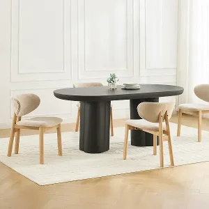 6er-Set Stühle - Stoff & Kautschukholz - Beige - FALDRA Kostenfreie Lieferung