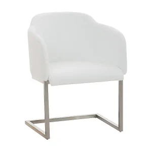 Freischwinger Stuhl - Kunstleder - weiß - Magnus Top-Angebot