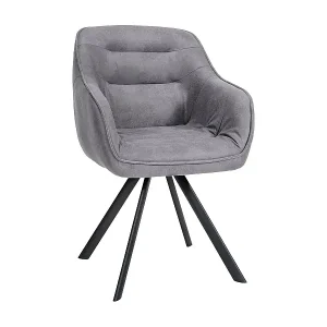 Must-Have Stuhl mit Armlehnen - Vintage Stoff - grau - Russel