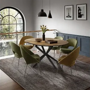 Esstisch schwarz/eiche rustikal 120x120x76.5 loyd Schnäppchen