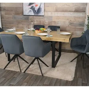 Zertifiziert Esszimmerstuhl MCW-L80 (6er-Set), Anthrazit