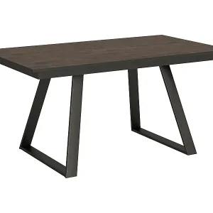 Jetzt Bestellen Ausziehtisch 90x160/220 cm Bernadette Nussbaum mit Eisenrahmen aus Anthrazit