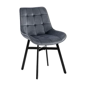 Preisknaller Esszimmerstuhl - Samt - dunkelgrau - Colby