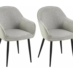 2er Set Esszimmerstuhl - Stoff - grau - Boise Rabatt