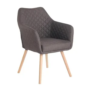 Esszimmerstuhl - Stoff & natura - dunkelgrau - Gent Highlight