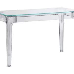 Rechteckiger Glastisch mit transparenten Beinen (120x80) - Ghost - Transparent Sonderangebot