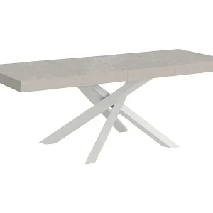 Markenprodukt Volantis Premium Cashmere Ausziehtisch 200/304x90 cm mit weißen Beinen