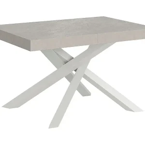 Direktkauf Volantis ausziehbarer Kaschmirtisch 140/244x90 cm mit weißen Beinen