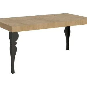 Zertifiziert Paxon Premium Ausziehtisch 120/380x90 cm Natur-Eiche mit anthrazitfarbenen Beinen