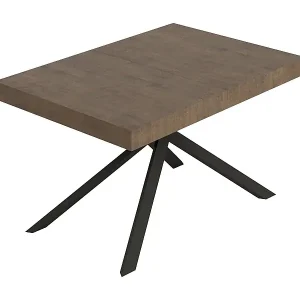 Angebot Niket ausziehbarer Nussbaumtisch 140/224x80cm mit anthrazitfarbenen Beinen