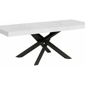 Volantis Premium Ausziehtisch 160/420x90 cm Esche weiß Beine anthrazit Billig