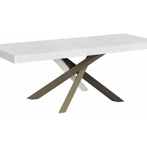 Ausverkauf Ausziehtisch 180/440x90 cm Volantis Premium Esche weiß mehrfarbig Beine 4/C