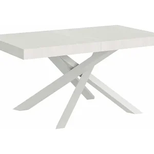 Volantis Premium Ausziehtisch 200/460x90 cm Esche weiß Beine weiß Abverkauf