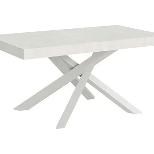 Angebot Ausziehtisch 160/264x90 cm Volantis Esche weiß Tischbeine Weiß
