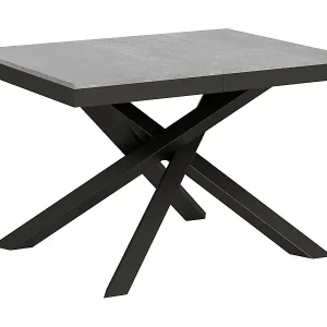 Angebot Ausziehtisch 120/224x90 cm Volantis Evolution Zement Gestell und Füße Anthrazit
