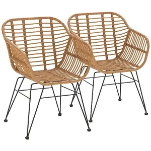 Neu Im Sortiment Stuhl-set 2 Esszimmer- oder Gartenstühlen Elda, Ratan/Schwarz