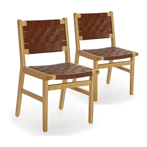 Beliebt Stuhl-set 2 Kurt braun mit recyceltem Leder